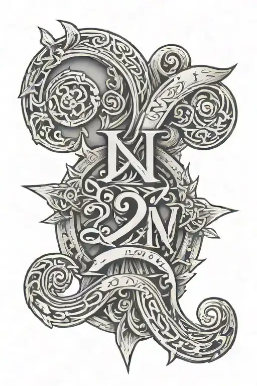 JORDAN roman numerals 2024 with writings tattoo design idea