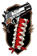ruger gun with garter tattoo design idea