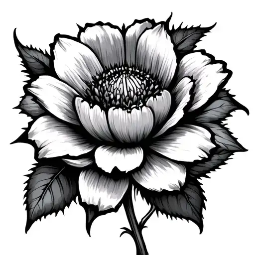 The tattoo that protects the flower with thorns from the flower, and as if the thorns are really something that hurts the flower, hunting for butter and with a combination of b tattoo design idea