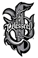 Blessed word tattoo design idea