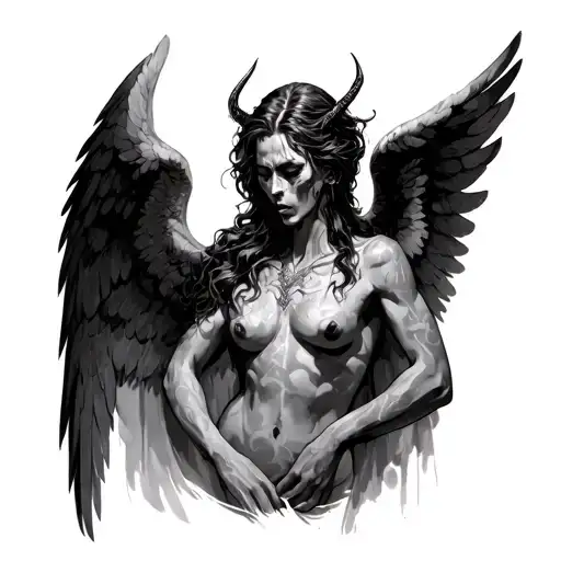 Angel Stabbing Demon tattoo design idea