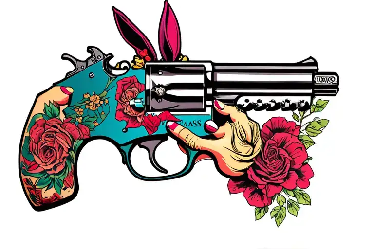 gangster jessica rabbit with tattoo gun tattoo design idea