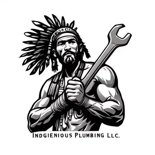 "Indigenous Plumbing LLC " "Indigenous Plumbing LLC " "Indigenous Plumbing LLC " "Indigenous Plumbing " "Indigenous Plumbing " dread indigenous men holding wrench tattoo design idea