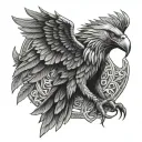 Viking Eagles hawk tattoo design idea