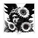 apollo with sunflowers tattoo design idea
