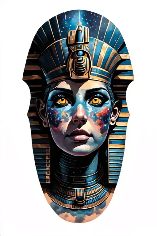 Space Theme With Cosmic Dust Clouds  Technology with Egyptian And Inka Symbolism And all seing eye tatto tattoo design idea