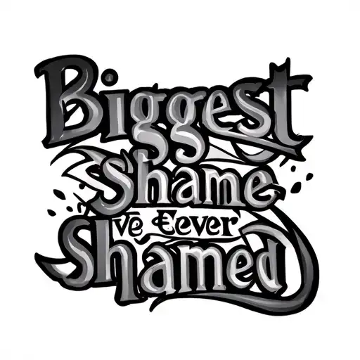 the words biggest shame ive ever shamed tattoo design idea