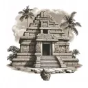 Mayan temple tattoo design idea
