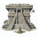 Mayan temple tattoo design idea