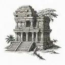 Mayan temple tattoo design idea