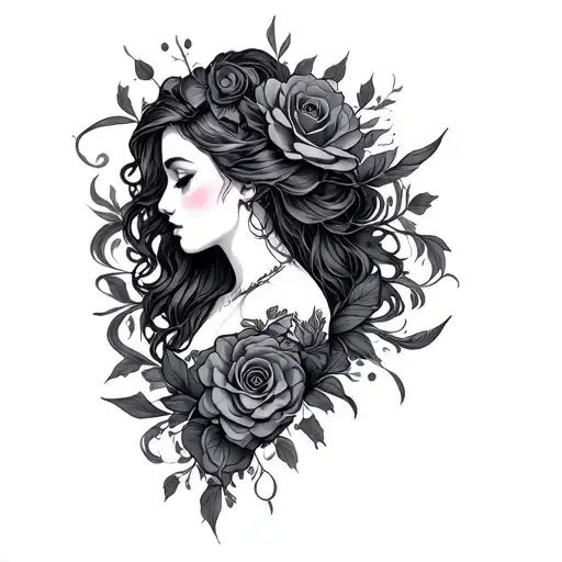 dark romance inspired sleeve tattoo tattoo design idea