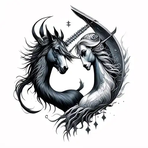 Sagittarius and gemini soulmates tattoo design idea