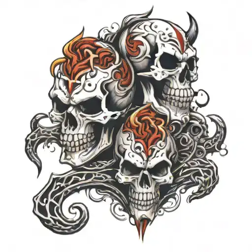 skulls demons gangster sleeve inspired tattoo design idea