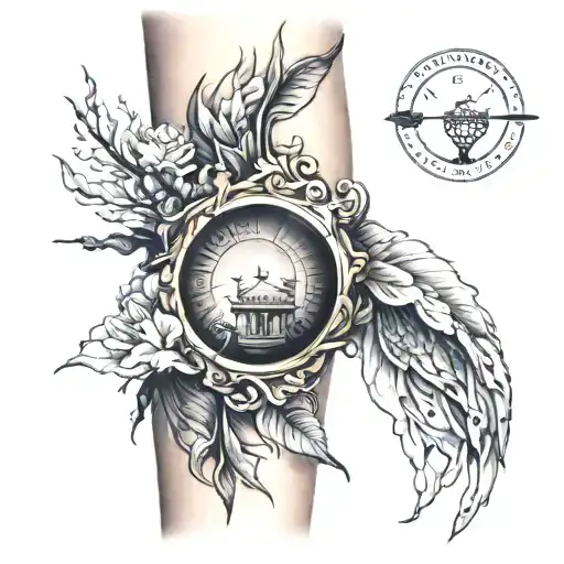 Blackout top of arm tattoo design idea