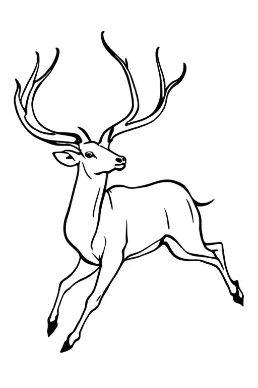 Eland gracefully leaping tattoo design idea