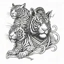 samurai and tiger head tattoo design idea