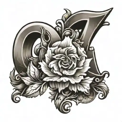 the number 41 with floral design tattoo design idea