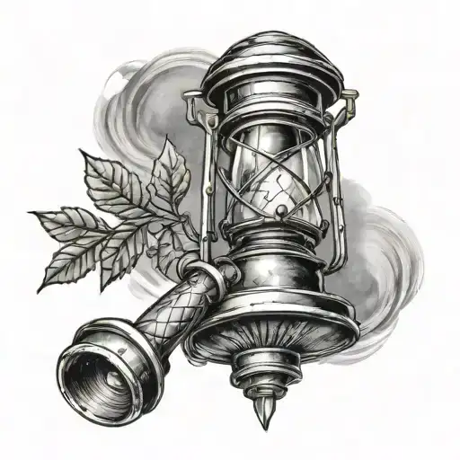 miner's lamp and afrikakorps tattoo design idea
