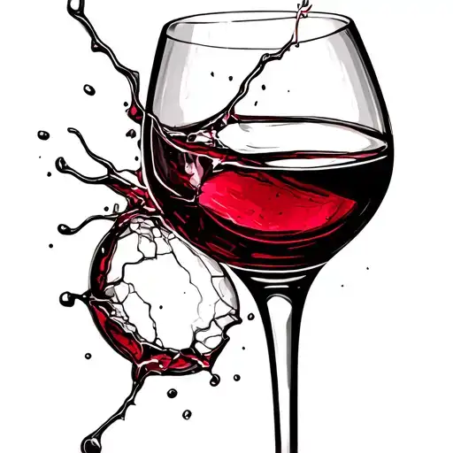 Broken Wine Glass tattoo design idea