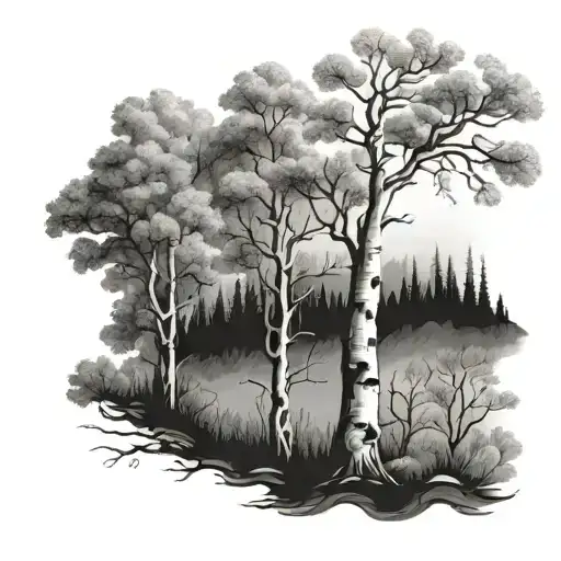 Aspen Tree tattoo design idea
