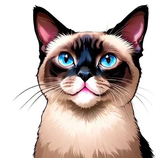a Siamese cat with blue eyes and a pink nose her name is sugar and I need a memorial for her death somthing with galaxie tattoo design idea