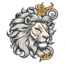 one lion and virgo zodiac sign with color tattoo tattoo design idea
