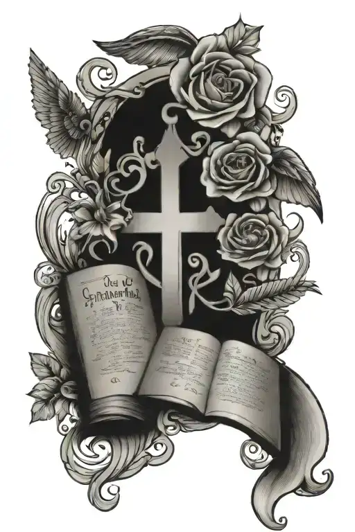 touch of life with a bible quote tattoo design idea
