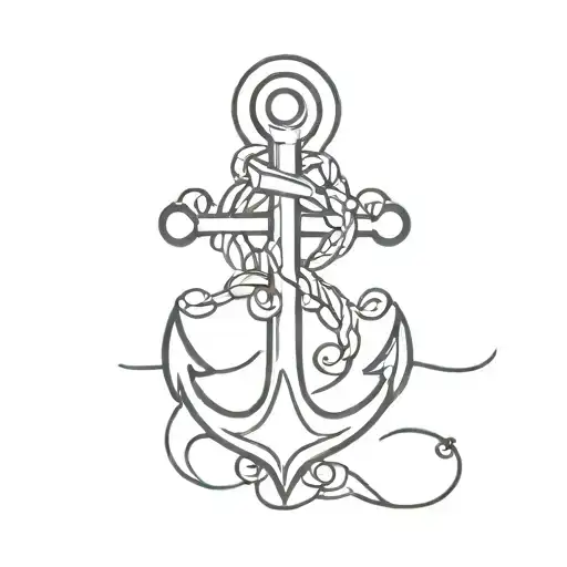 Cross tattoo Navy anchor shamrock intertwined tattoo design idea