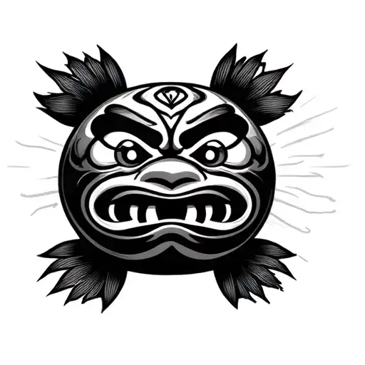 Japanese daruma doll tattoo design idea