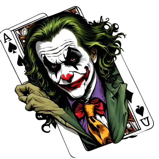joker playing card tattoo design idea