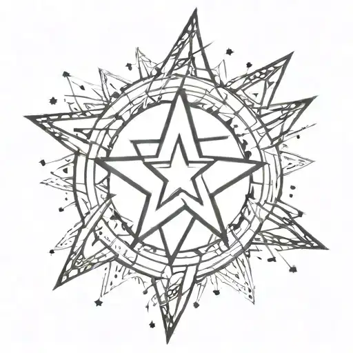 star tattoo dedicated to the rejection of self-harm tattoo design idea