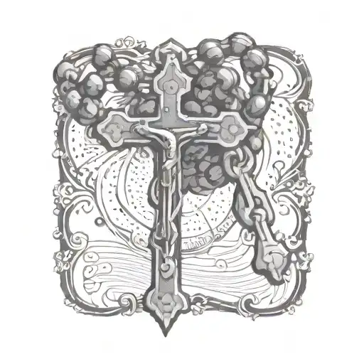 rosary beads wrapping tattoo design idea