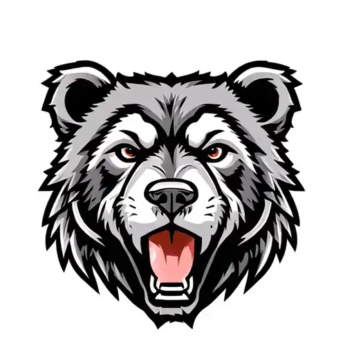 chicago bears logo half patch style half tribal tattoo tattoo design idea