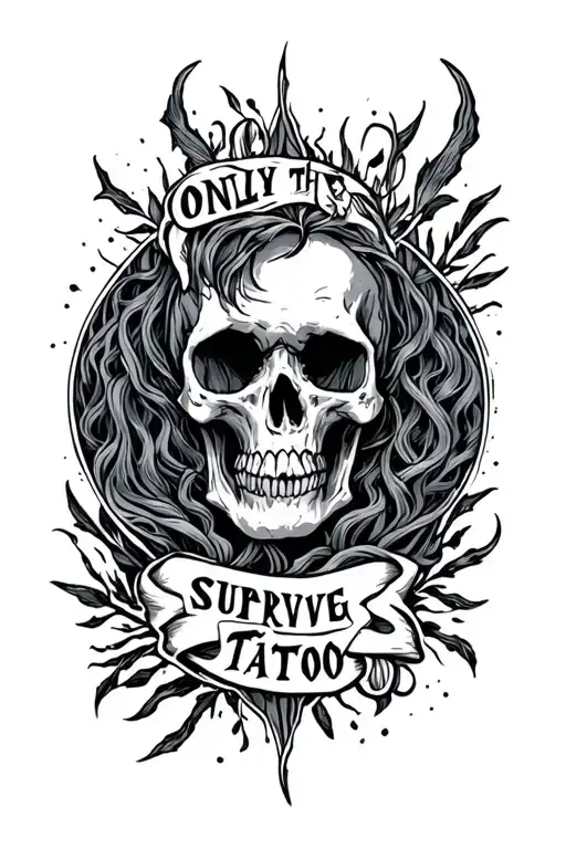 only the strong survive written tattoo design idea