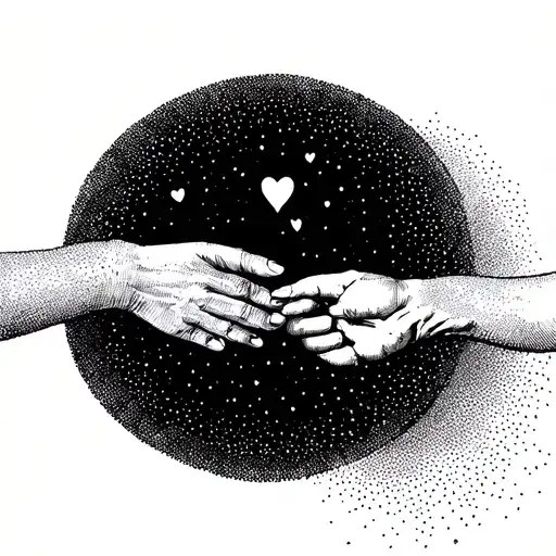 mommy daddy and son holding hands tattoo design idea