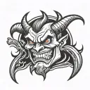 devil horns tattoo design idea