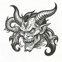 devil horns tattoo design idea