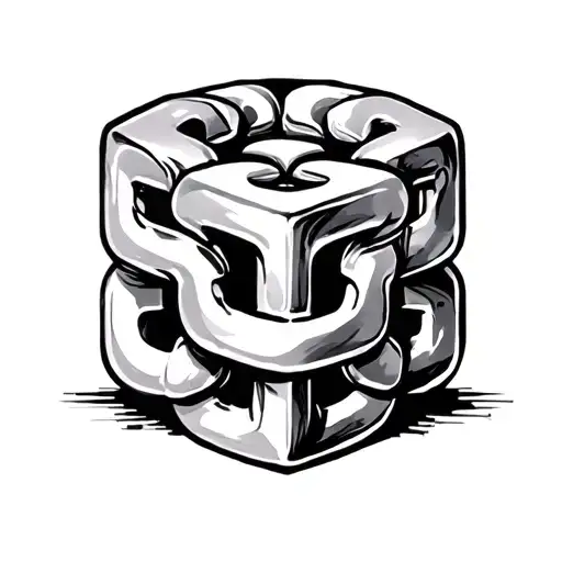 straight cubin chain link tattoo design idea