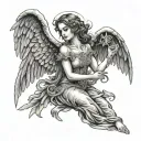 gothic angel tattoo design idea