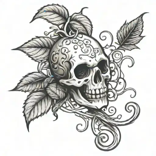  ghost, raspberry, vine wrapping tattoo design idea