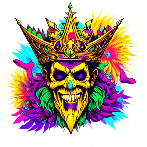 Mardi Gras menacing voodoo king tattoo design idea