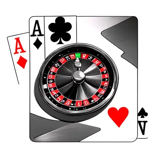 roulette wheel and 4 cards tattoo design idea