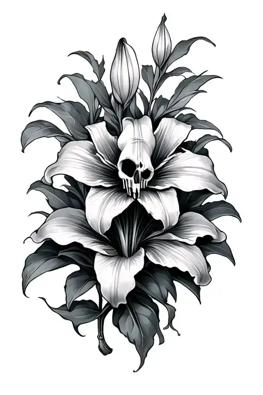 Death Lily tattoo design idea