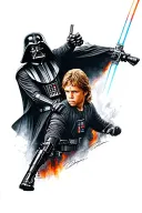 anakin skywalker fighting darth vader tattoo design idea
