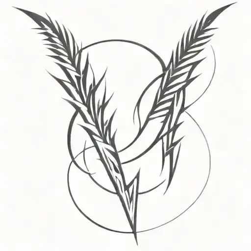 elongated neo tribal with many spikes tattoo design idea