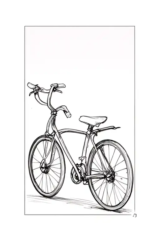 racing bicycle outdoors tattoo design idea