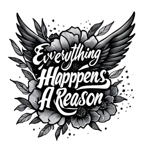 Everything Happens A Reason tattoo design idea