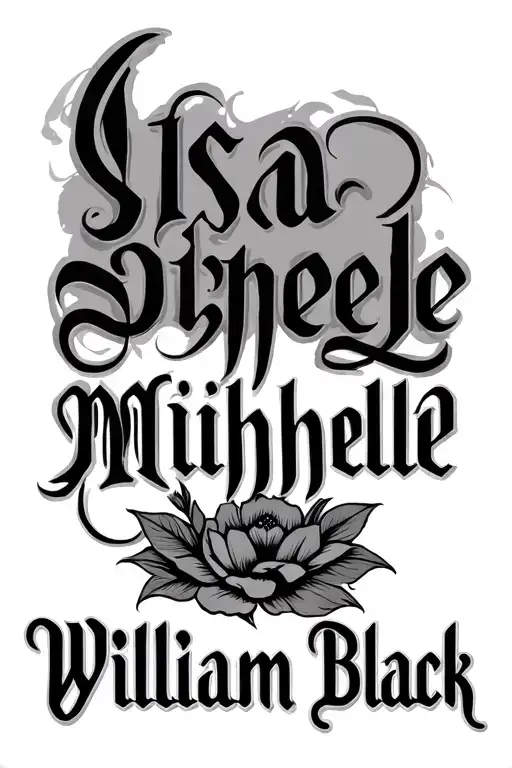 ambigrams with the words Isla Michelle and William Patrick  tattoo design idea