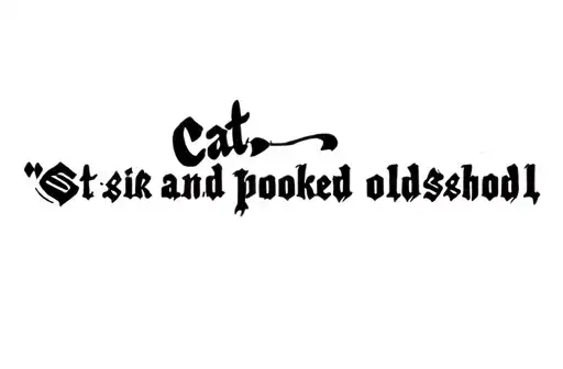 "Cat stick and poked  oldschool" tattoo design idea