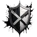 attack on Titan shield weathered, and tattered like a flag tattoo design idea